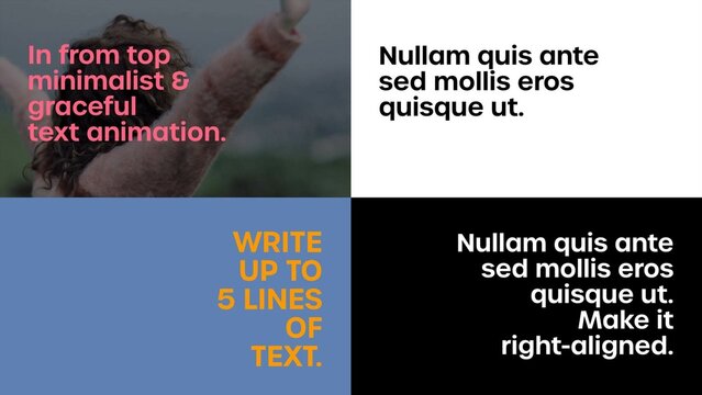 Minimalist Polished Graceful Text Animation from Top