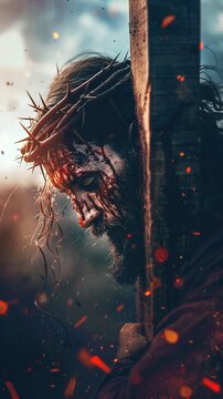 jesus christ carrying cross good friday background