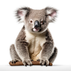 photo of a koala on a white background сreated with Generative Ai