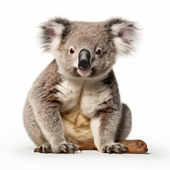 photo of a koala on a white background сreated with Generative Ai