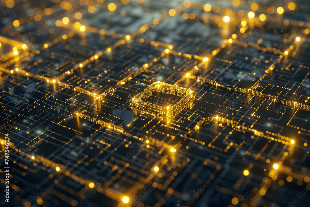 Poster a computer generated image of a circuit board