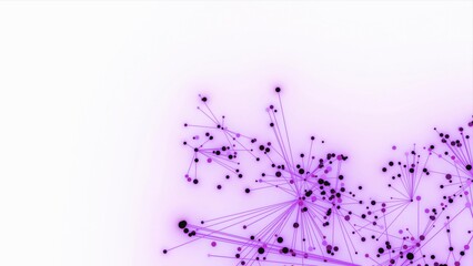 futuristische pink rosa leuchtende synchrone Netzwerkverknüpfungen mit Knotenpunkten, Fraktal, Muster, Kreis, Verbindungen, KI, Internet, Server, Plexuseffekt, System, FTTH, Daten, leuchten
