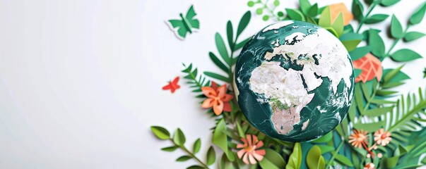 Earth day concept on white background, World environment