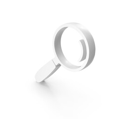 White Magnifying Glass Find Symbol