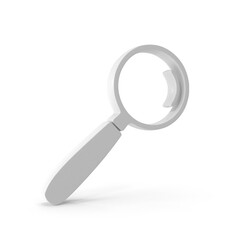 White Magnifying Glass Find Symbol