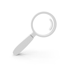 White Magnifying Glass Find Symbol