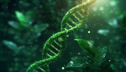 Illuminating Life: Glowing DNA Helix in Genetics Lab