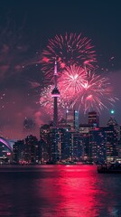 Canada Flag National Holiday Fireworks