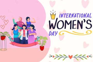 International Women's Day.  Women empowerment. International Women's Day  banner. International women's day vector illustration. International women's day flat design vector illustration.