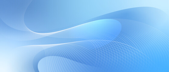 Blue soft modern composition with wavy lines.