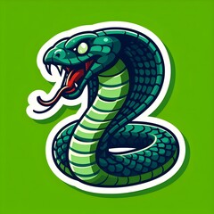 Fototapeta premium a sticker of a snake, clean background - 001