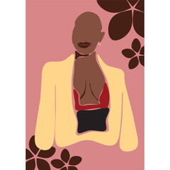 Woman drawing art vector illustration