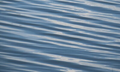 Closeup of blue shining glossy water texture, natural background