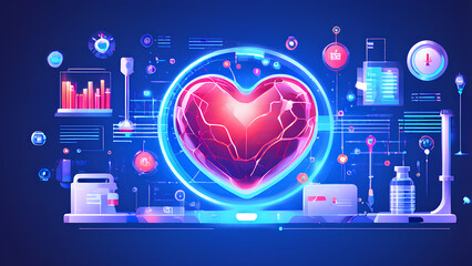 Healthcare for Heart and cardiology for futuristic medical research concept