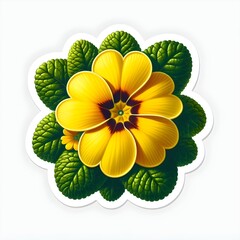 Flower stickers with space between them, nature photography, clean background - 001