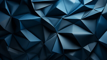 Geometric paper shapes on abstract blue background