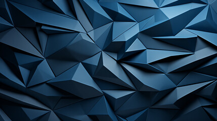 Fototapeta premium Geometric paper shapes on abstract blue background
