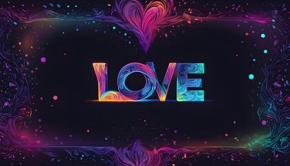 Obraz premium Colorful love writing artwork