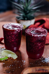 Homemade Margaritas, purple drinks