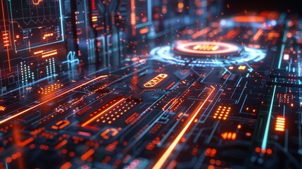 Obraz premium A futuristic digital finance and cryptocurrency