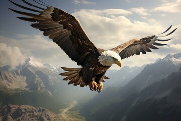 Fototapeta premium 3d eagle rendering while flying