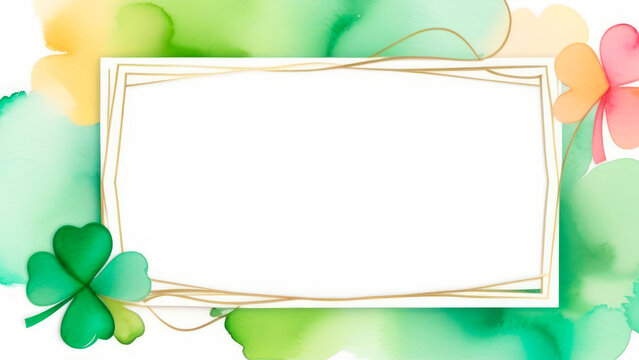 A frame in pastel colors with free space for text, a holiday on St. Patrick's Day.