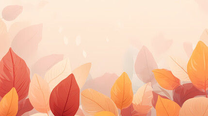 Fototapeta premium Warm, light leaf pattern embraces the beauty of the season