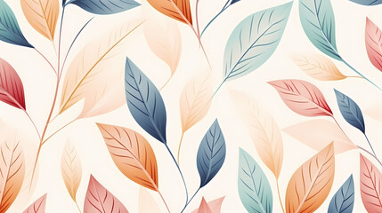 Fototapeta premium Warm, light leaf pattern embraces the beauty of the season