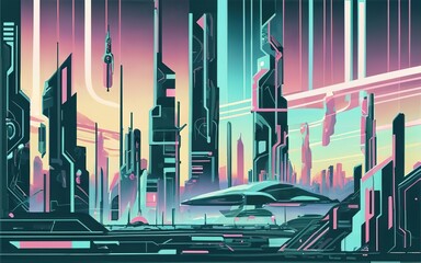 Fototapeta premium City of the future. Abstract graphic