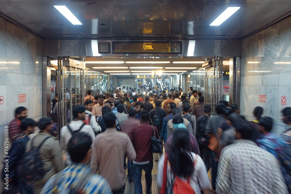 Poster experience the hustle and bustle of an urban morning as a chaotic intersection fills with a swarm of