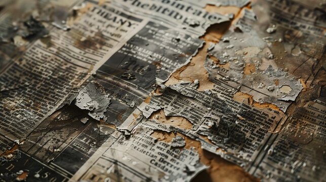 Aged Newspaper Texture: Grunge, Vintage, Abstract
