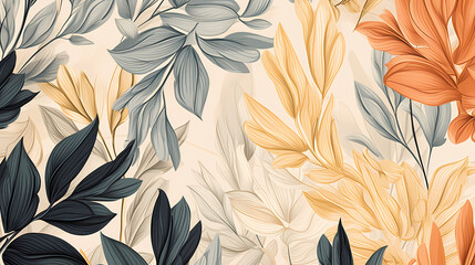 Abstract leaves background pattern in digital art