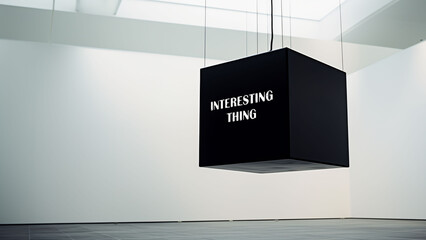 Fototapeta premium A hanging art object in a large room of a modern exhibition,Generated by AI