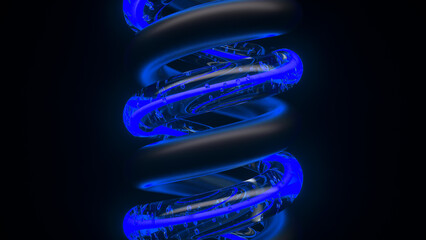 Spiraling Blue Lights