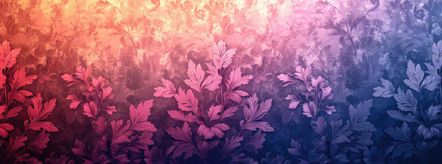 High Quality Purple Toile Floral Background Pattern. Generative AI