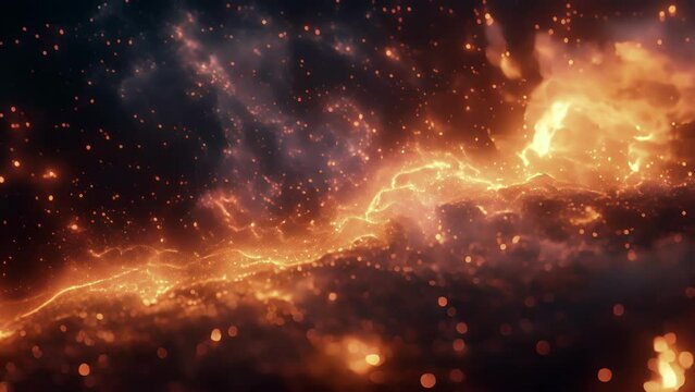 Texture of a firework exploding in the sky showcasing a multitude of colors and movement in a split second.