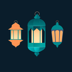 vector illustration Ramadan Lanterns collection 