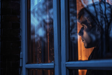 Contemplative Reflection in Window