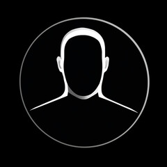 very simple human icon, the human is in a circle , only the face is to be seen сreated with Generative Ai