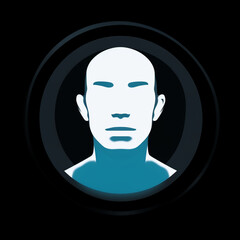 very simple human icon, the human is in a circle , only the face is to be seen сreated with Generative Ai