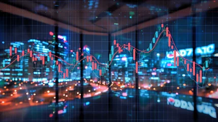 Fotobehang Analysis of stock prices on the international capital market © Darko