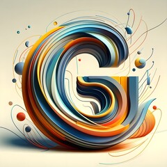 abstract design of font G