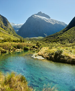 Mount Talbot, Hollyford River, Fiordland Nationalpark, Southland, Südinsel, Neuseeland, Ozeanien © Rainer Mirau