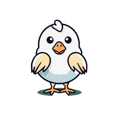 Colorful illustration of a cute chicken baby isolated on a transparent background.