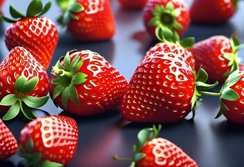 Collection of Fresh Strawberries