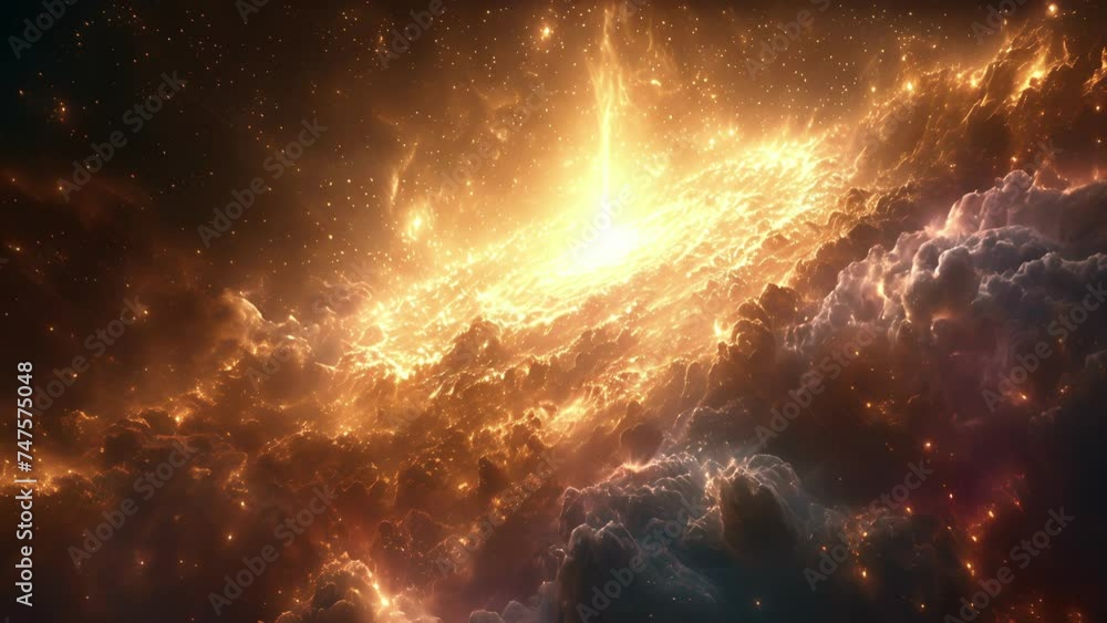 Poster an abstract depiction of a galaxy with each star representing a different element of venture capital