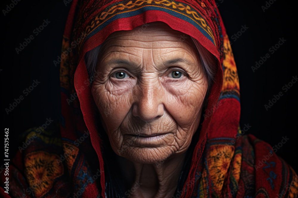 Wall mural Portrait of an old woman