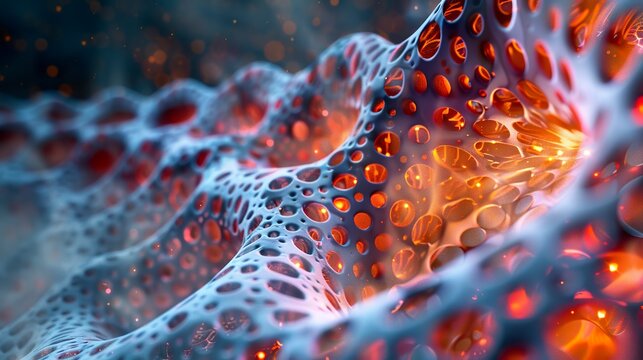 A detailed 3D rendering highlights carbon nanotubes in an intricate and precise configuration. Microscopic nanotechnology structures in fascinating complexity.