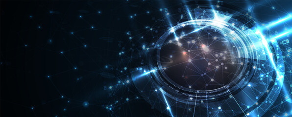 Cyber security and information or network protection. Future cyber technology web services for business and internet project