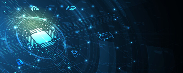 Cyber security and information or network protection. Future cyber technology web services for business and internet project